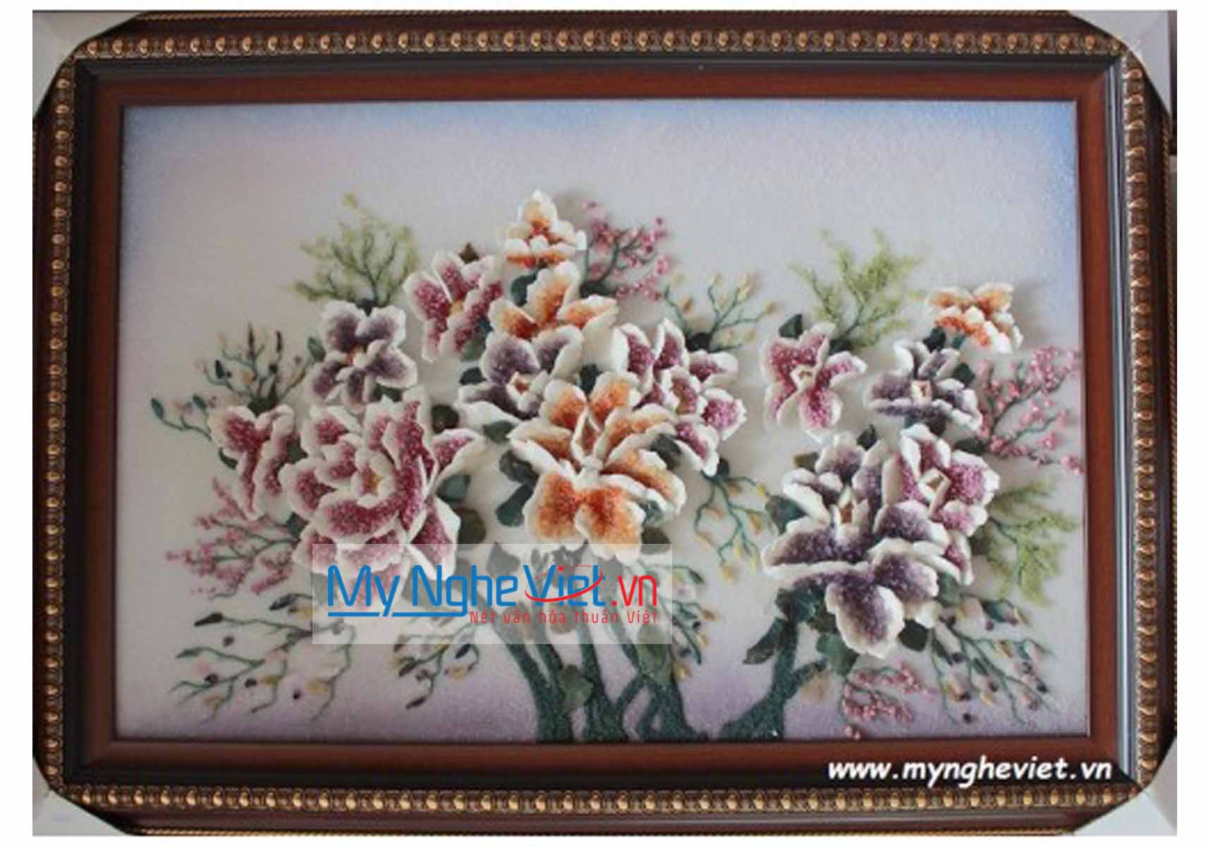 Tranh đá quý hoa mẫu đơn MNV-TD0966