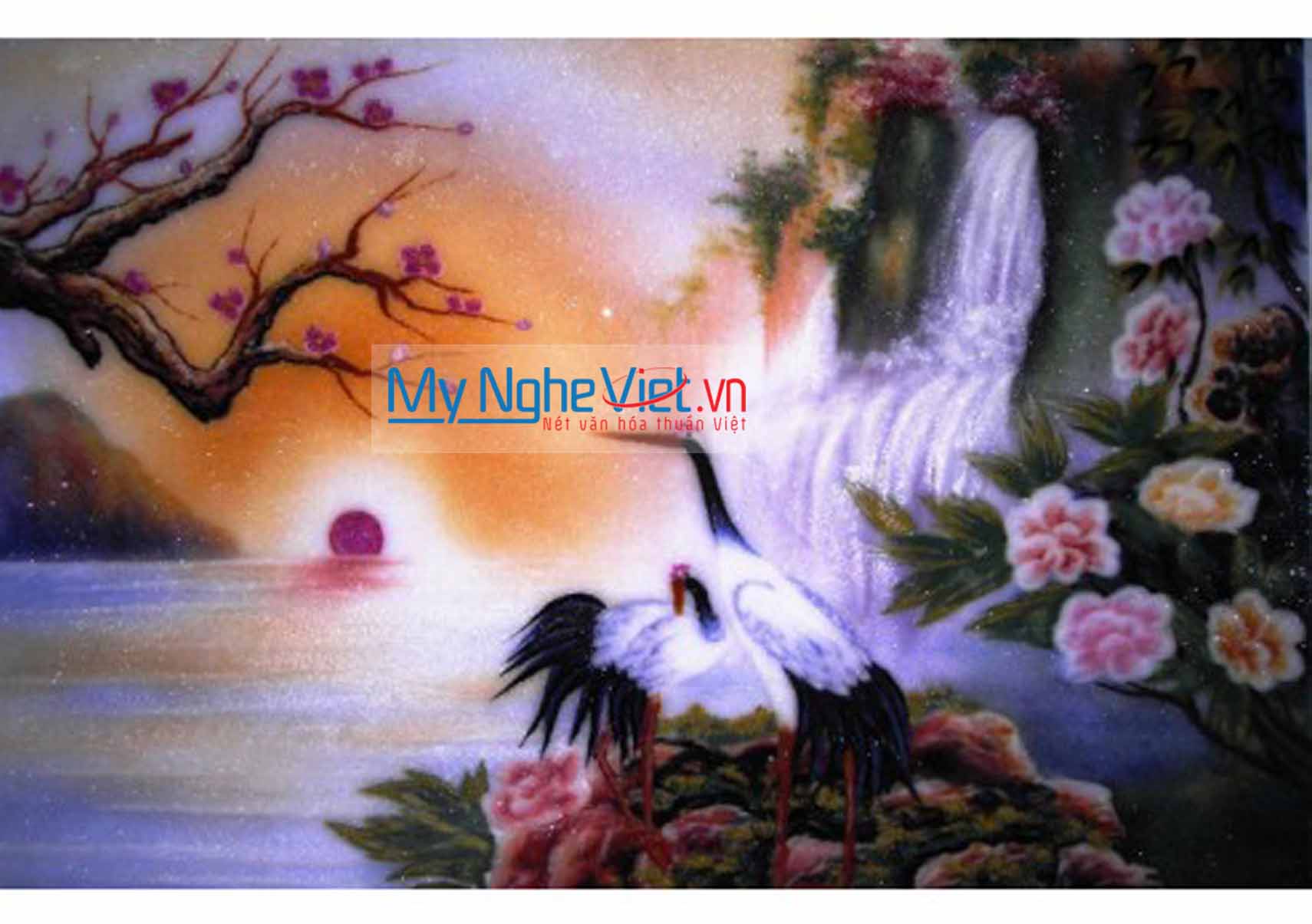 Tranh đá quý uyên ương MNV-NL04