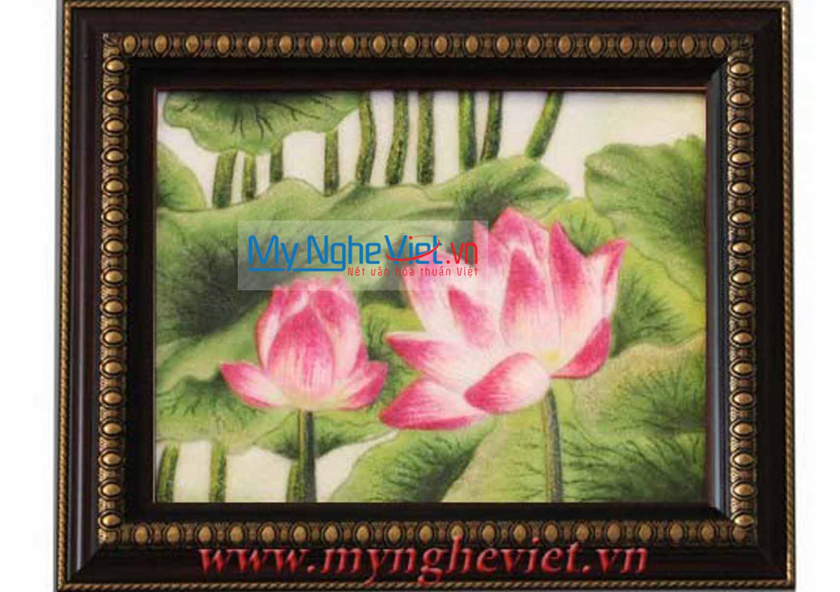 Tranh đá quý hoa sen MNV-TD15