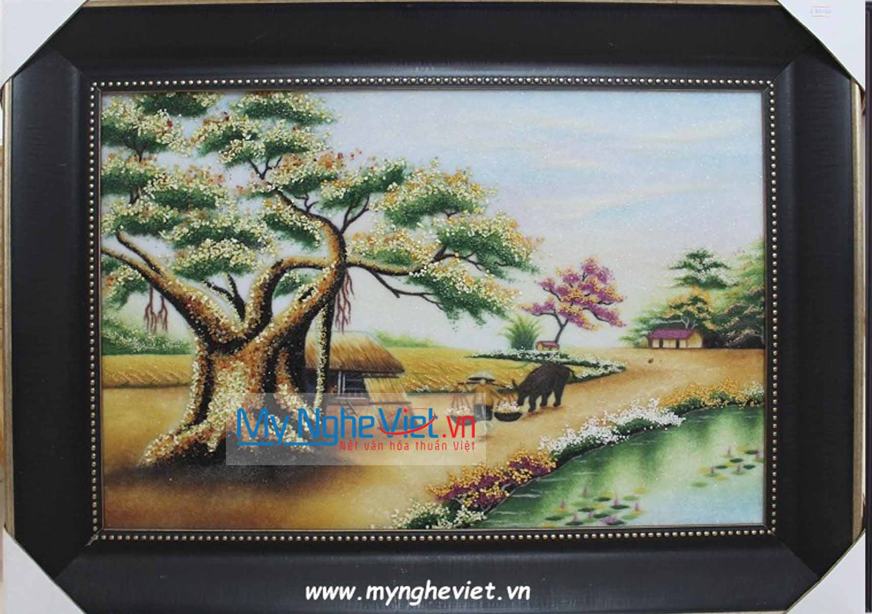 Tranh đá quý đường làng tôi MNV-TD0562