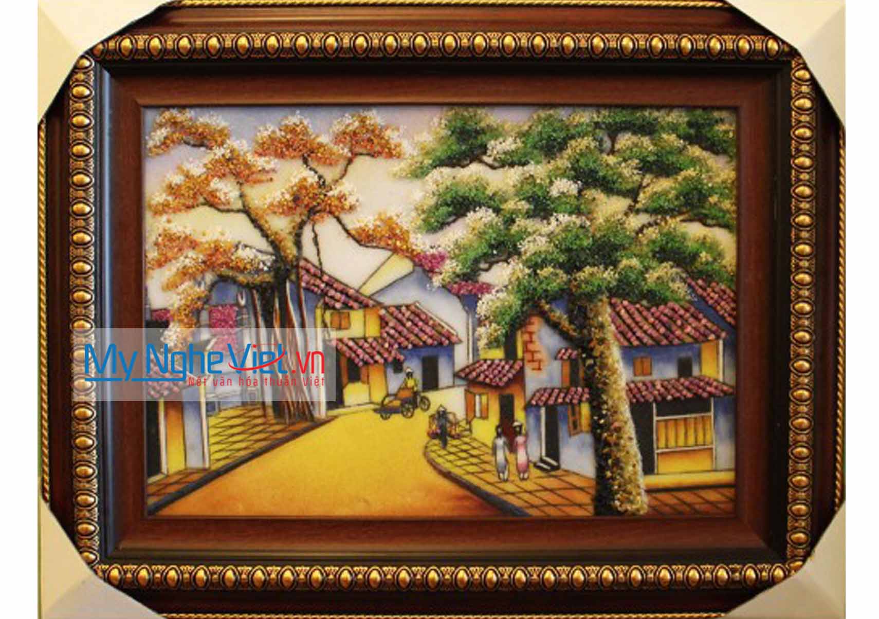 Tranh đá quý phố cổ MNV-TD0991