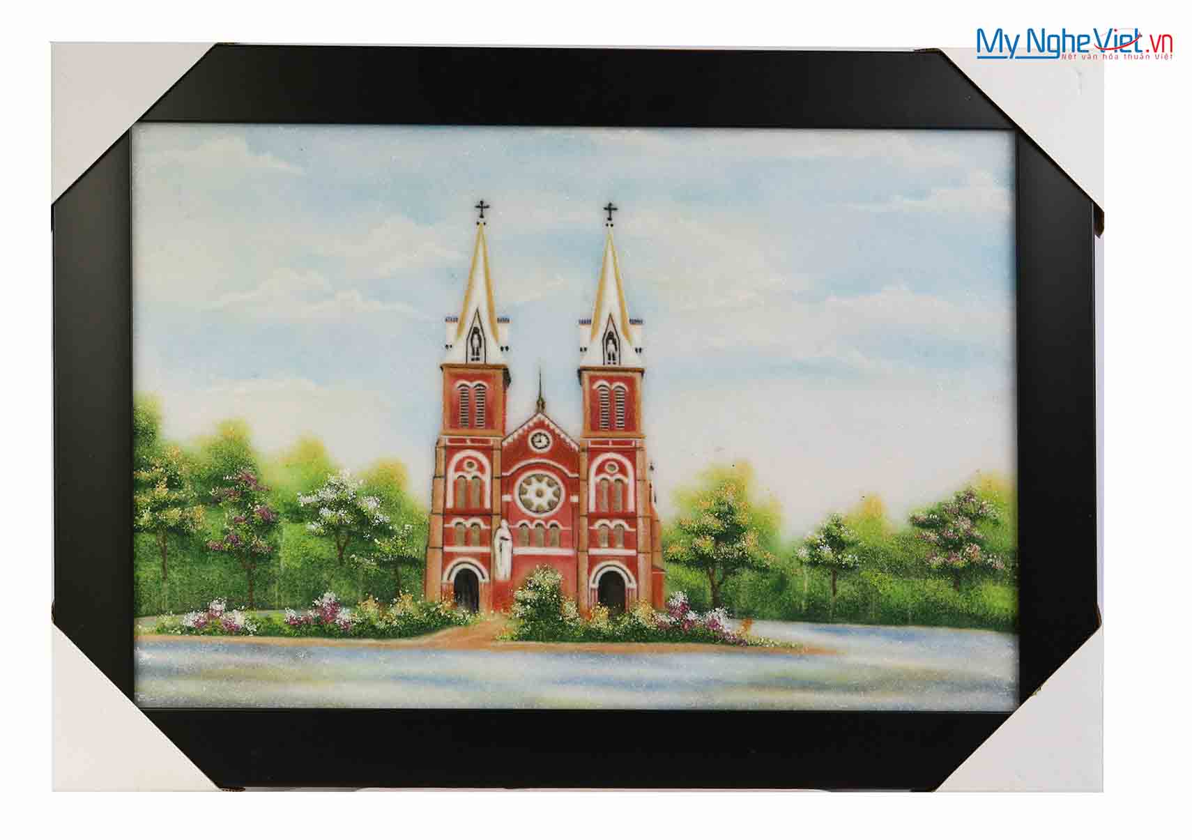Tranh đá quý Nhà Thờ Đức Bà MNV-TD0971